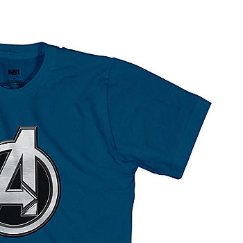 Big and Tall Mens Neck Short Sleeve Regular Fit Avengers T- Shirt, Color: Teal - JCPenney