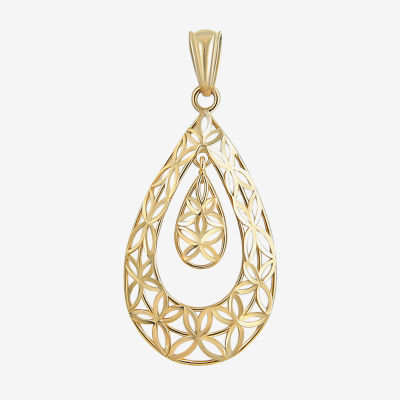 Womens 14K Gold Pear Pendant