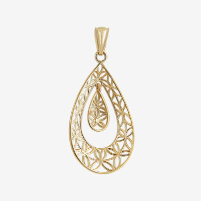 Womens 14K Gold Pear Pendant