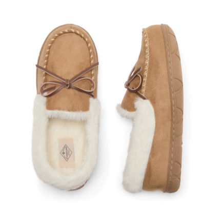 St. John's Bay Faux Fur Womens Moccasin Slippers