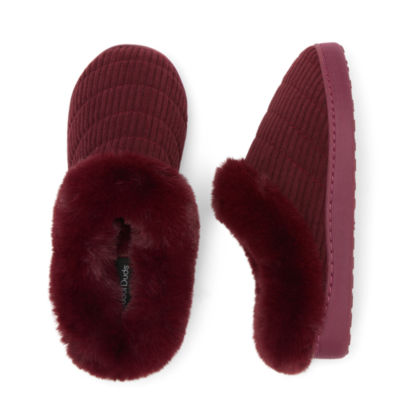 Cuddl Duds Corduroy Puff Womens Clog Slippers