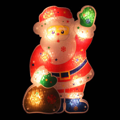 Northlight Holographic Santa Christmas Window Decor