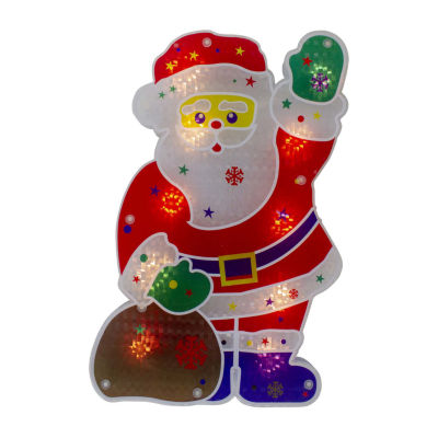 Northlight Holographic Santa Christmas Window Decor