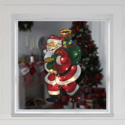 Northlight 17.5in Prelit Santa Christmas Holiday Window Decor