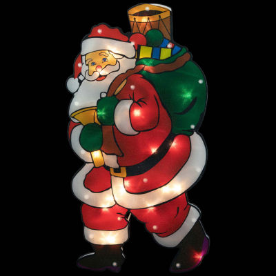 Northlight 17.5in Prelit Santa Christmas Holiday Window Decor