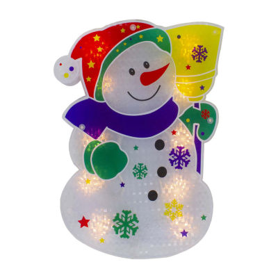 Northlight 12.5in Prelit Snowman Christmas Holiday Window Decor