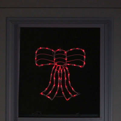 Northlight 14in Prelit Red Bow Christmas Window Decor