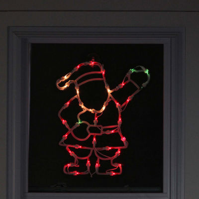 Northlight 13in Prelit Santa Christmas Window Decor