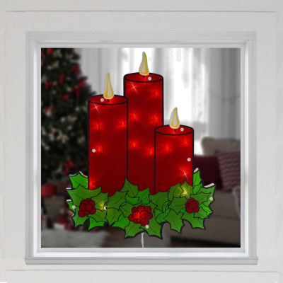 Northlight 17.5in Prelit Candles Christmas Window Decor