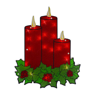 Northlight 17.5in Prelit Candles Christmas Holiday Window Decor