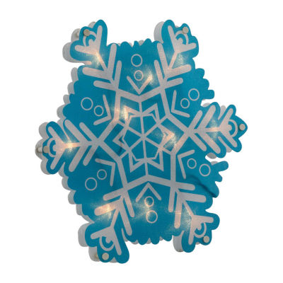 Northlight 11.75in Prelit Blue And White Snowflake Christmas Window Decor