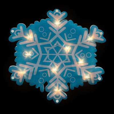 Northlight 11.75in Prelit Blue And White Snowflake Christmas Window Decor