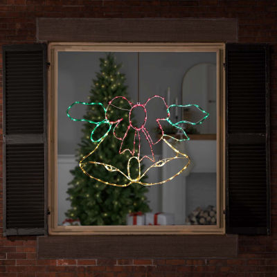 Northlight Prelit  Bell And Bow Christmas Window Decor