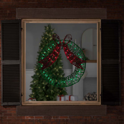 Northlight Lighted Bell And Bow Christmas Window Decor