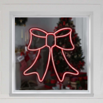 Northlight 15in Red Led Bow Christmas Holiday Window Decor