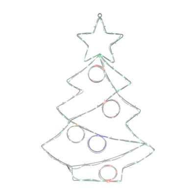 Northlight Led Tree With Ornaments Christmas Holiday Window Decor