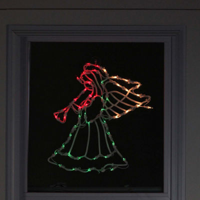 Northlight 18in Prelit Trumpeting Angel Christmas Window Decor