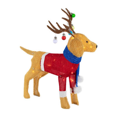 Northlight Led Dog Wearing Antlers Christmas Yard Art