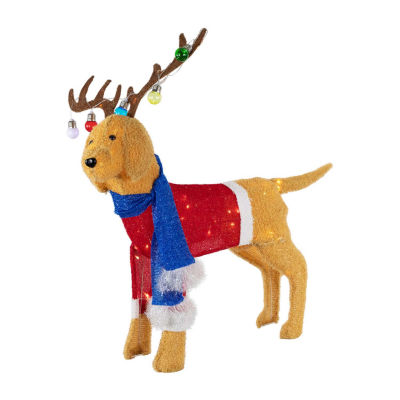 Northlight Led Dog Wearing Antlers Christmas Yard Art