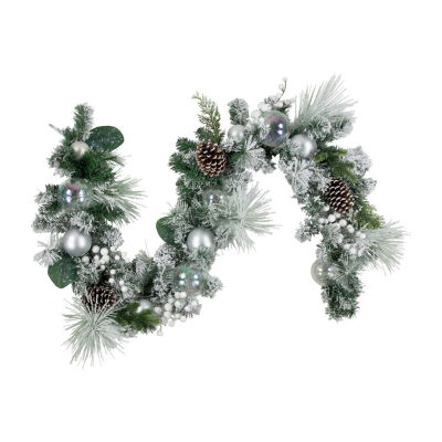 Northlight Flocked Pine   Unlit Indoor Christmas Garland