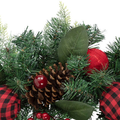 Northlight Pine  With Plaid And Bows Christmas Indoor Garland