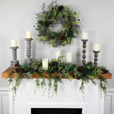 Northlight Pine Cone And Cedar   Unlit Indoor Christmas Garland