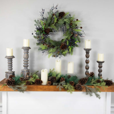 Northlight Pine Cone And Cedar   Unlit Indoor Christmas Garland