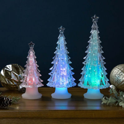 Northlight 3-pc. Led Acrylic Tree Lighted Christmas Tabletop Decor