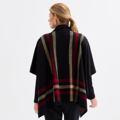 Black Label by Evan-Picone Womens Mock Neck Elbow Sleeve Zipper