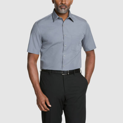 Van Heusen Ultra Wrinkle Free Mens Regular Fit Wrinkle Free Short Sleeve Dress Shirt