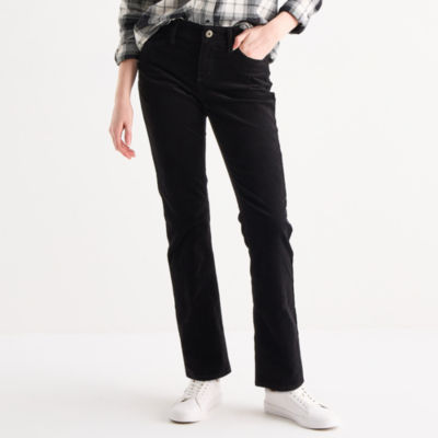 St. John's Bay Womens Mid Rise Straight Corduroy Pant