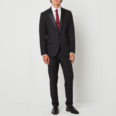 J. Ferrar Mens Ultra Comfort Tux Stretch Fabric Classic Fit Tuxedo