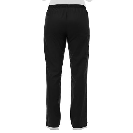 Fundamentals By White Swan 14720 Cargo Womens Petite Scrub Pants, Petite X-small, Black