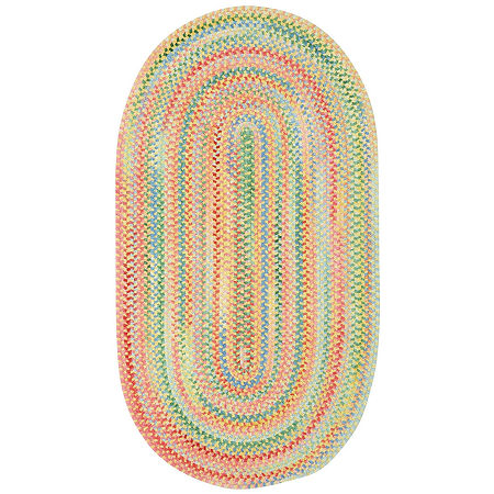 Capel Baby's Breath Oval Braided Rug, One Size, Yellow