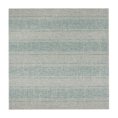 Safavieh Courtyard Collection Elena Geometric Indoor/Outdoor Square Area Rug