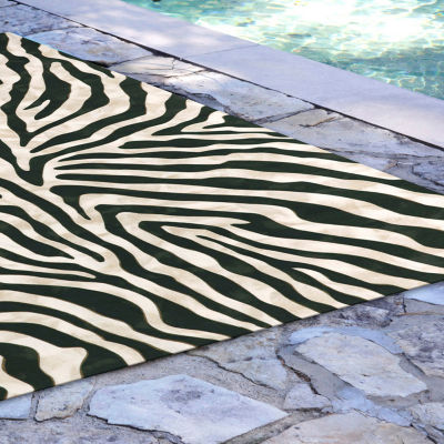Liora Manne Visions I Zebra Animal Indoor Outdoor Rectangular Accent Rug