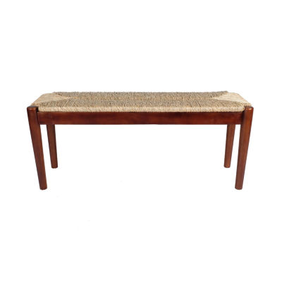 Honomu Woven Seagrass Indoor Outdoor Bench