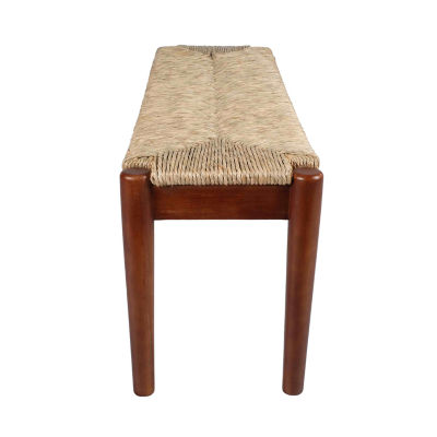 Honomu Woven Seagrass Indoor Outdoor Bench