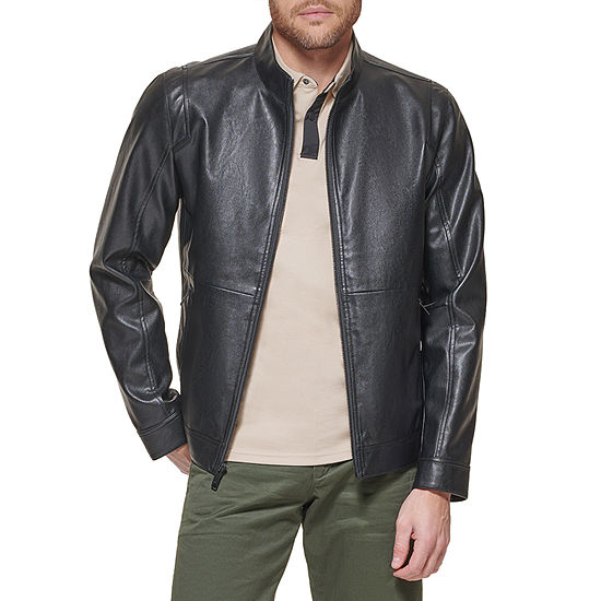 Dockers Mens Faux Leather Racer Jacket