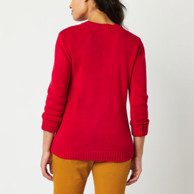 St. John's Bay Tall Womens Crew Neck Long Sleeve Pullover Sweater