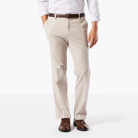 Dockers Easy Khaki With Stretch Mens Big and Tall Classic Fit Flat Front Pant, 40 36, Beige