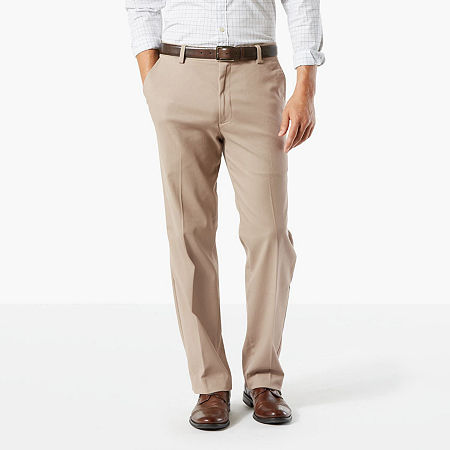 Dockers Easy Khaki With Stretch Mens Big and Tall Classic Fit Flat Front Pant, 48 30, Brown