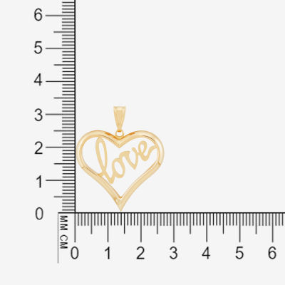 "Love" Womens 14K Gold Heart Pendant