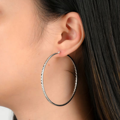 Sterling Silver 60mm Hoop Earrings