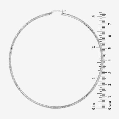 Sterling Silver 80mm Hoop Earrings