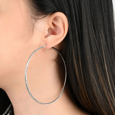 Sterling Silver 80mm Hoop Earrings