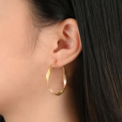 18k Gold Over Silver 34.9mm Hoop Earrings