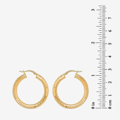 18K Gold Over Silver 30.4mm Hoop Earrings