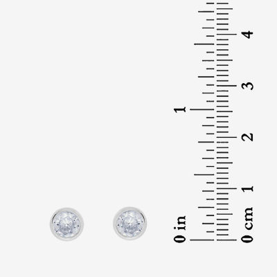 DiamonArt® 1/7 CT. T.W. White Cubic Zirconia Sterling Silver 6.4mm Stud Earrings