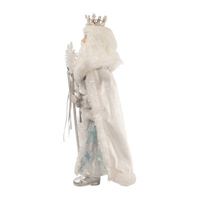 Kurt Adler 21-Inch Silver White And Lavender Blue Standing Santa Figurine